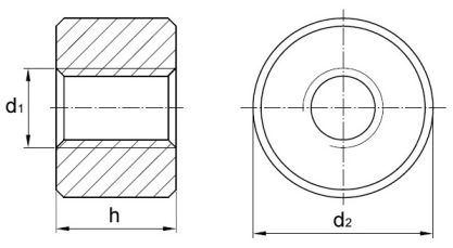 Round Trapezium Threaded Nuts (DIN 103) Technical Drawing